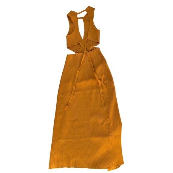 For Love And Lemons Maggie Midi Dress Gold Size Small - Picture 12 of 15